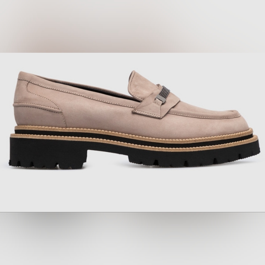 Peserico Beige Suede Monil Loafers